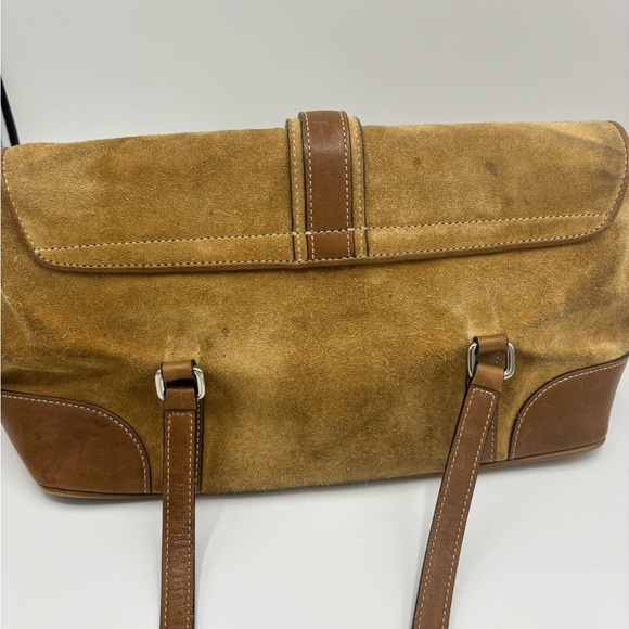 Coach Suede and Leather Shoulder Bag in Tan - Picture 6 of 13
